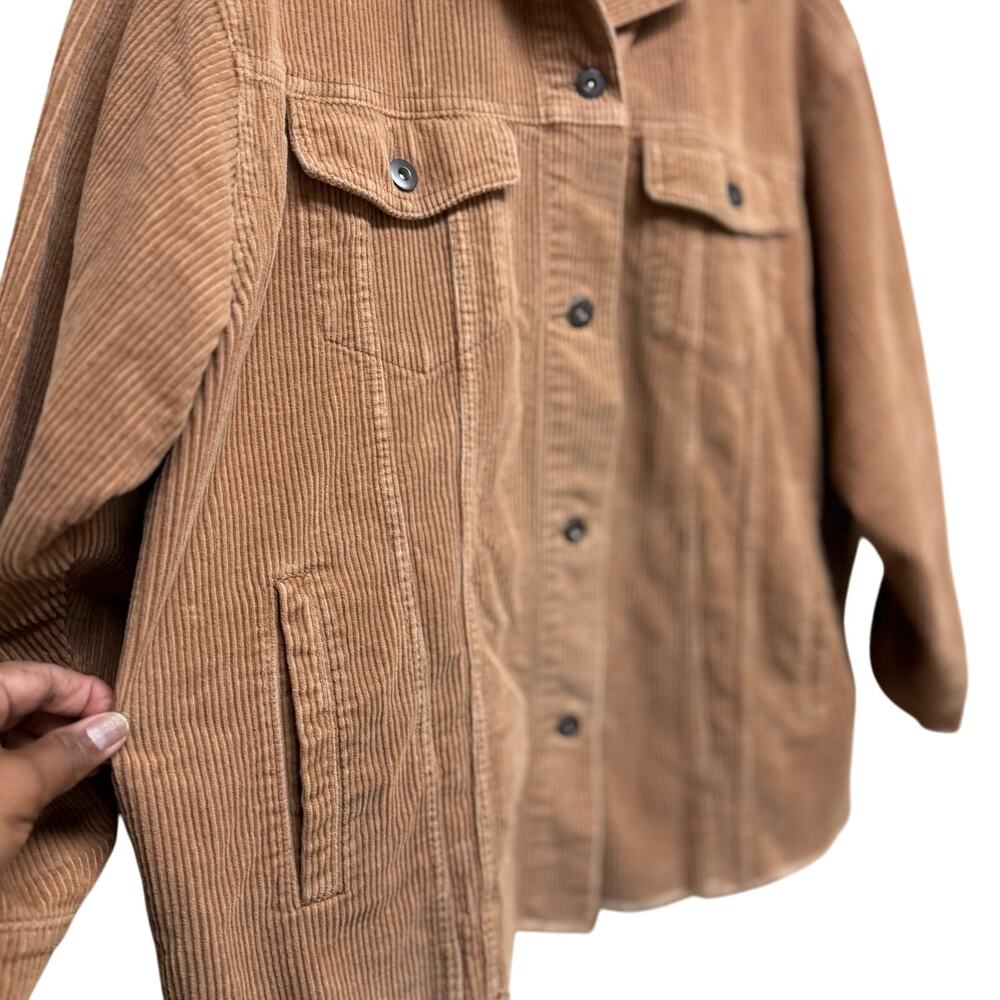 ZARA Tan Corduroy Button-Up Jacket — Women’s Size M - Picture 7 of 7